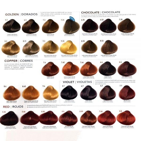 COLOR & ART Tinte de Cabello Fórmula 1+1 (Dorados, Chocolate, Cobres